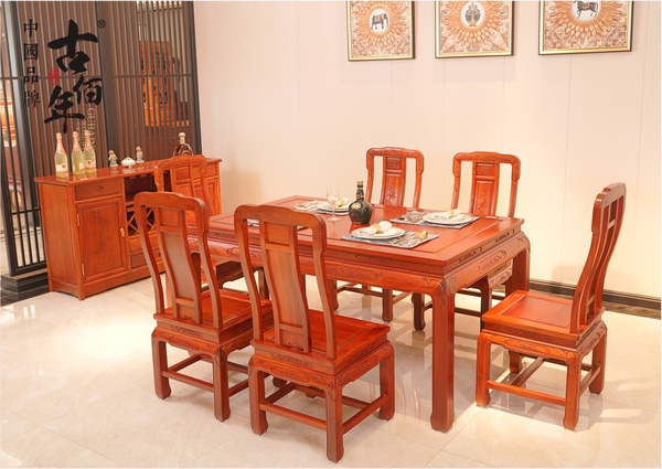 国色天香餐桌 M7T 100%大果紫檀（缅花）