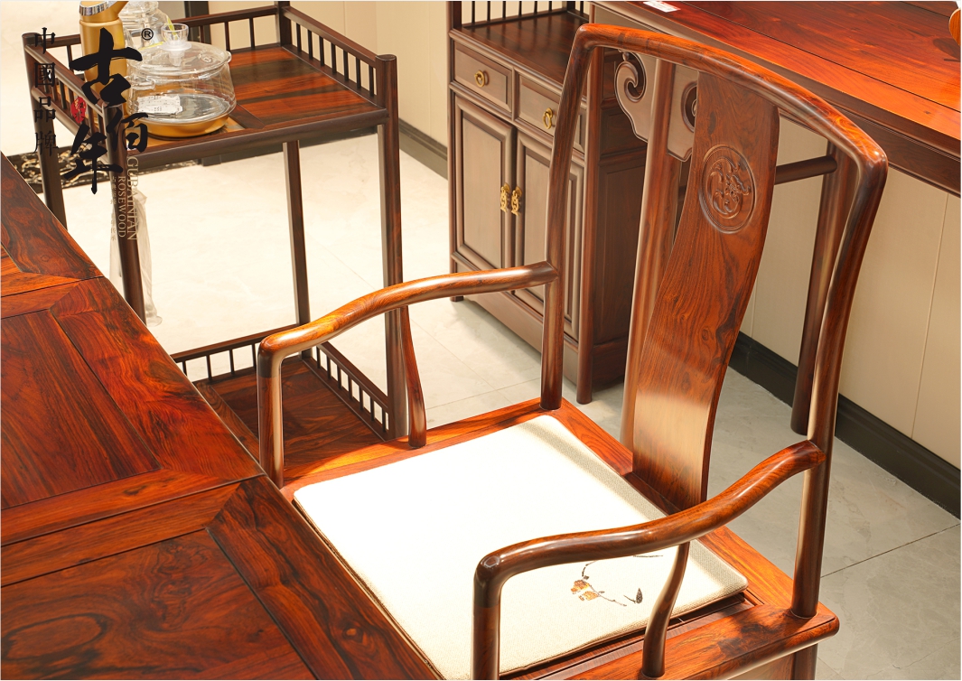 漏盘茶台茶椅D7T - 红木家具十大品牌-古佰年红木家具品牌-中国红木家具 